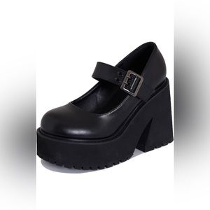 Womens chunky Heel Platform Mary Jane Shoes Round Toe